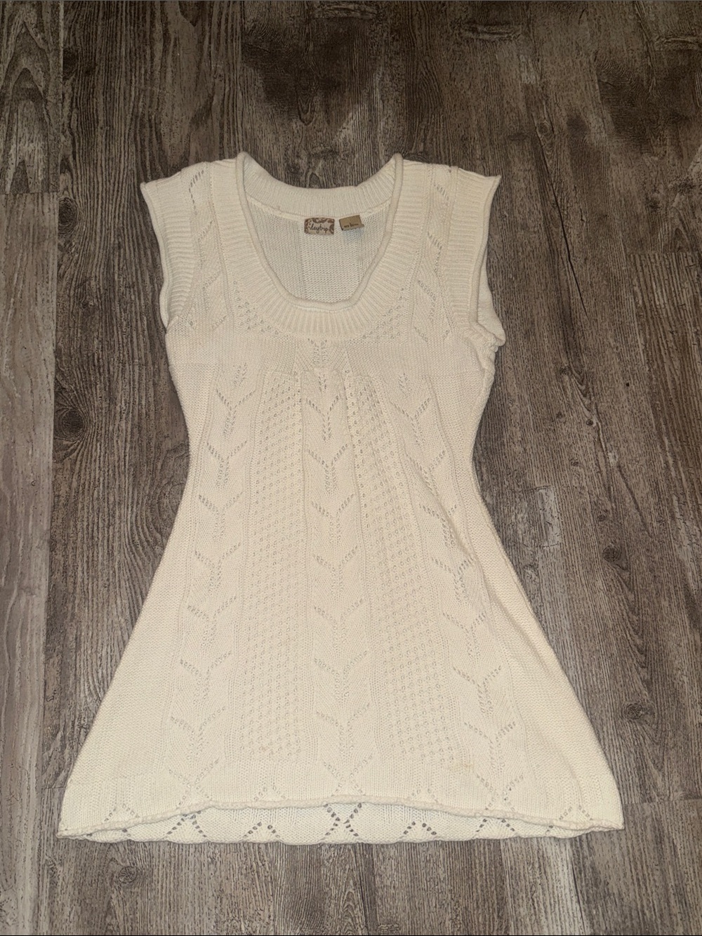 Daytrip Cream Cable-Knit Sleeveless Tunic